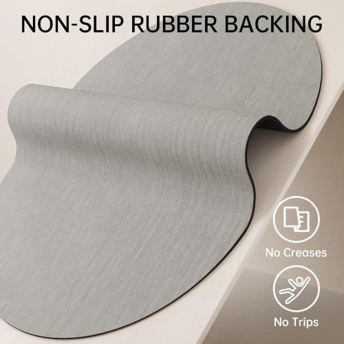 Mecko Small Oval 20"x32" Bath Mat Light Grey - Image 4