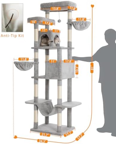 Cat Tree, 81-Inch Tall Cat Tower - Image 6