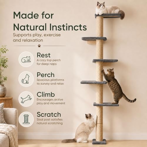 80-Inch Wall-Mounted Cat Tree - Image 4
