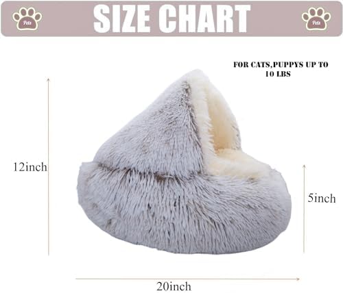 ZaneSun Calming Round Dog Bed & Cat Cave - Image 2