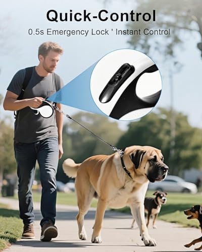 26 ft Retractable Dog Leash for Large Dogs, Steel Extender - Image 5