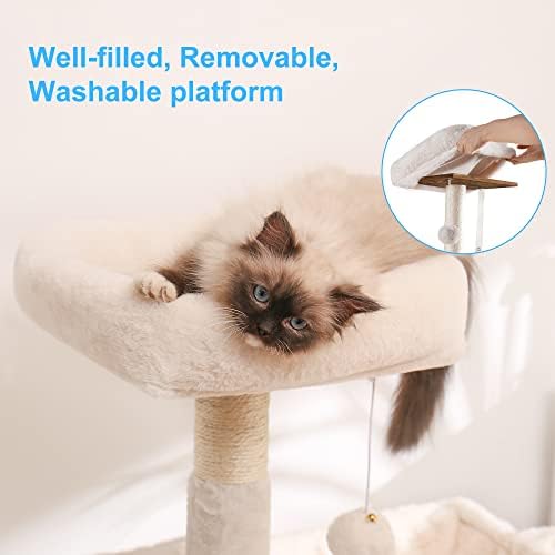Hey-brother Cat Tree Tower, Litter Box Enclosure, Food Station - Image 5