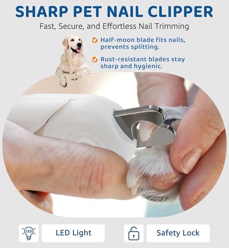 Pet Nail Clipper with Light for Cats & Small Dogs Puppies, Ultra Bright LED to - Image 2