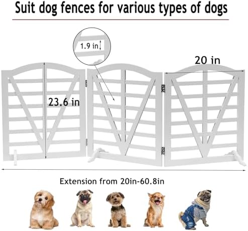 Foldable Wooden Dog Gate Freestanding Pet Gate - Image 4