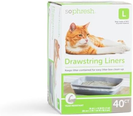 So Phresh by Petco Drawstring Cat Litter Box Liners 35" L X 14" W Count of 40 by Petco