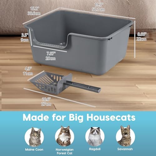 Set of 4 Large Plastic Cat Litter Pan - Image 2