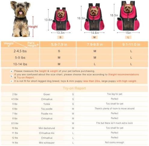 WOYYHO Pet Dog Carrier Backpack, Ventilated Mesh Small Dog Front Backpack - Image 4