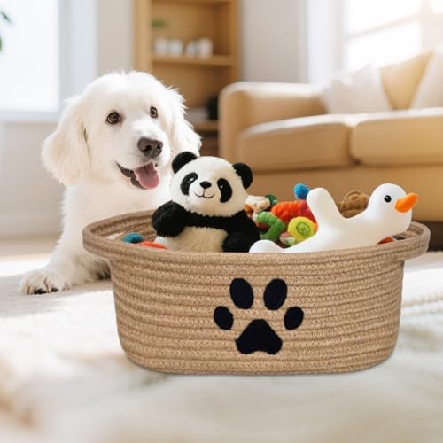 Small Woven Dog Toy Basket - Image 4