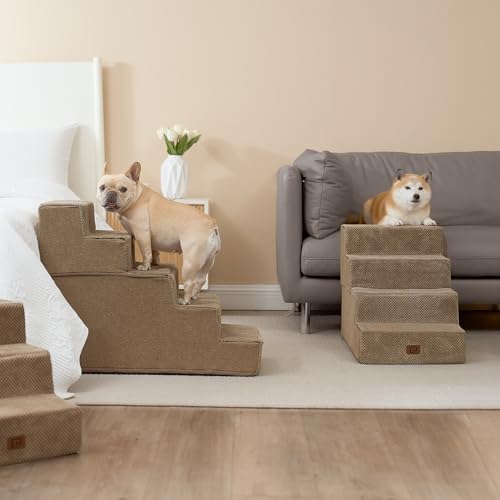 EHEYCIGA Dog Stairs for High Bed 22.5" H, 5-Step Dog Steps - Image 4