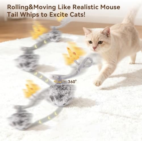 Migipaws Interactive MigiMouse Cat Toy 360° Rolling & Spin - Image 2