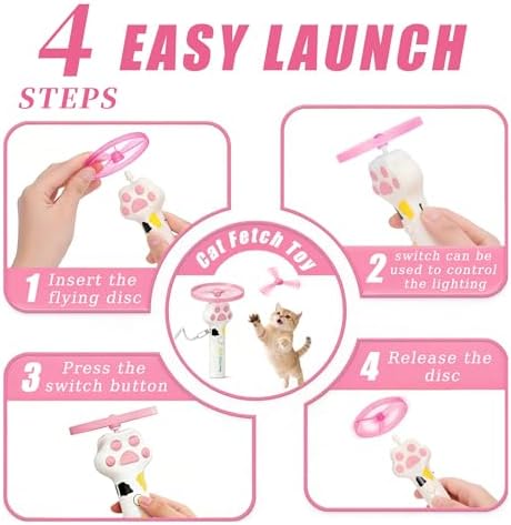 Cat Toy Disc Launcher, Rechargeable Interactive Cat Fetch Toy - Image 2