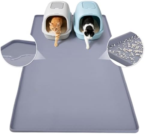 XL Cat Litter Mat 51x25.6in, Silicone Litter Mat by Colewin