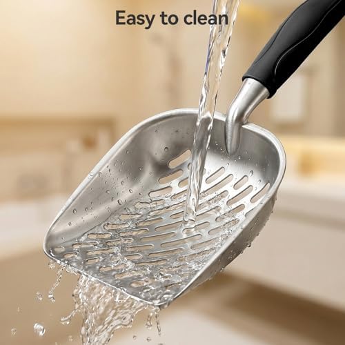 Cat Litter Scoop, Large Long Handle Kitty Metal Scooper - Image 6