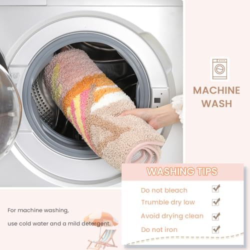 Cute Beach Bath Rug Super Absorbent Non Slip Modern Bathroom Mat Machine - Image 6
