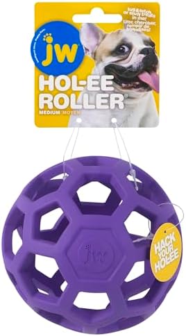 JW Pet HOL-ee Roller, Natural Rubber, Medium 4.5in, Colors May Vary by JWPet