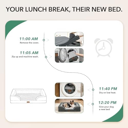 Orthopedic Dog Bed for Extra Large Dogs, Dark Grey - Image 4