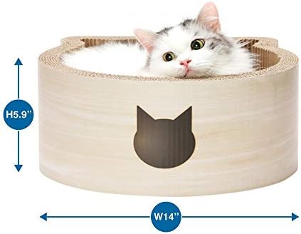 Necoichi Cat-Headed Scratcher Bed | Cardboard Cat Scratcher Bowls - Image 3