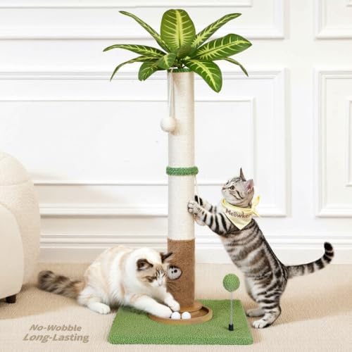35" Tall Palm Tree Cat Scratching Post Vertical by Meowker