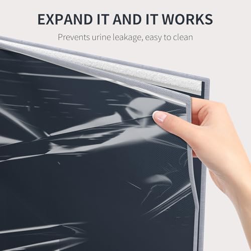 Aokeyee Gray Waterproof High Side Cat Litter Box Enclosure Splash Guard - Image 5