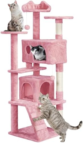 Yaheetech 62in Cat Tree Tower, Double Condo, Scratch Posts by Yaheetech