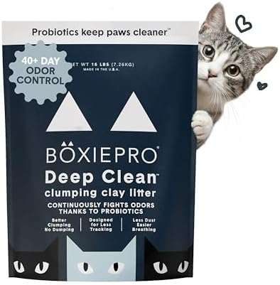 Boxie Probiotic Cat Litter, 40 Day Control, Clumping Clay Kitty Litter by Boxiecat