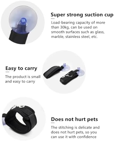 2Pcs Dog Bathing Tether with Suction Cup, Adjustable Collar Pet Bathing Fixture - Image 4