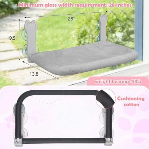 Large Size Cat Window Perch 2 Pack, Cordless Cat Window Hammock - Image 2