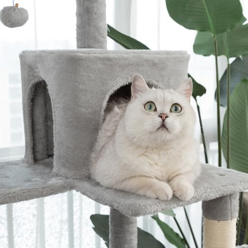 Multi-Level Cat Tree, 69 Inches Tall Cat Tower - Image 5