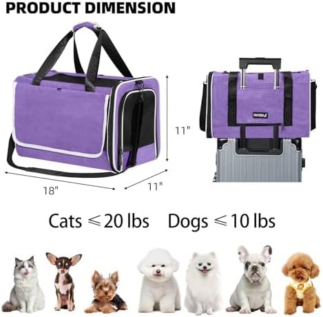 Cat Carrier for Travel, Soft-Sided, Top Loading, Privacy Curtain, to 20 lbs - Image 2