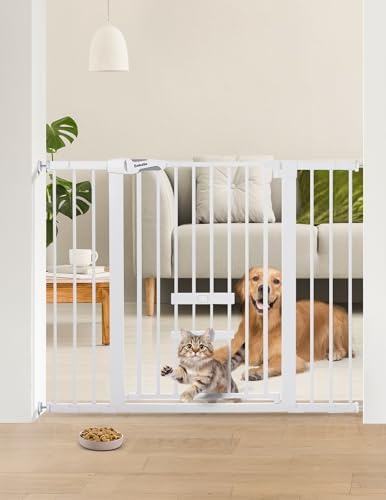 Babelio 36" Tall Dog Gate with Cat Door, CatPrivilege II by BABELIO