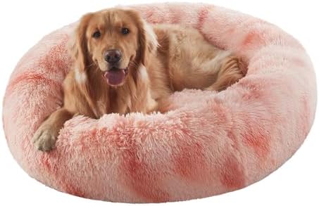 36 in Faux Fur Fluffy Donut Dog Bed by BedStillLoveStill