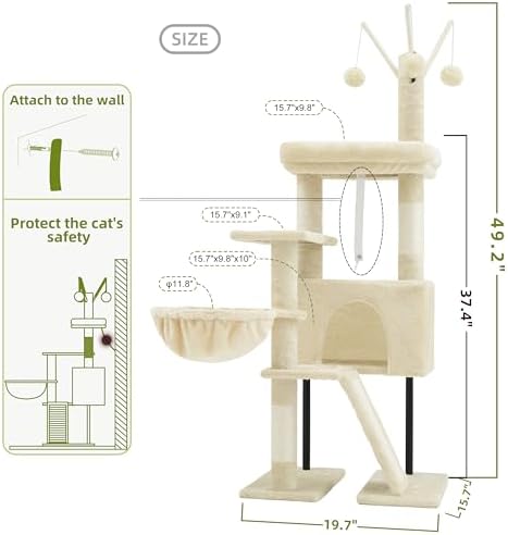 Gitelsnour Cat Tree Tower for Indoor Cats, Top Platform - Image 7