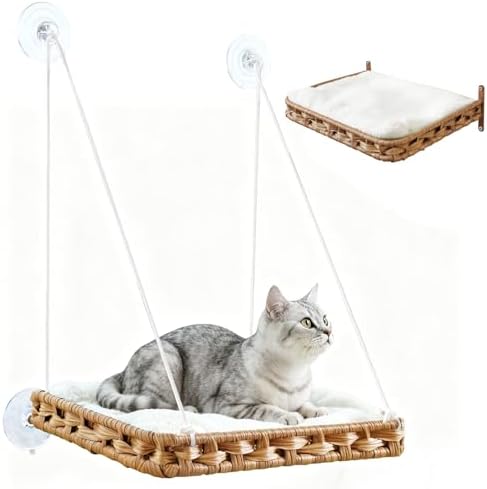 SETVSON Cat Window Perch 2-in-1 Cat Window Hammock Bed, Wall Shelves by SETVSON