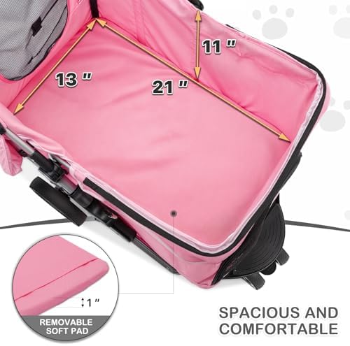 MoNiBloom Pet Stroller for Small/Medium Dogs and Cats up to 33 lbs - Image 2