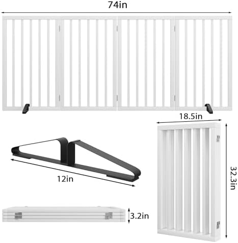 Dog Gate 32" Tall Freestanding Dog Gate - Image 6