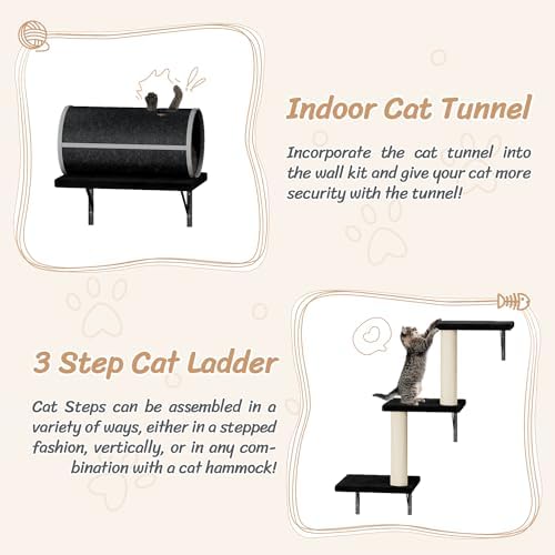 NUNU LAB 14-in-1 Cat Wall Shelves, Wall-Mounted Cat Climber Set - Image 4