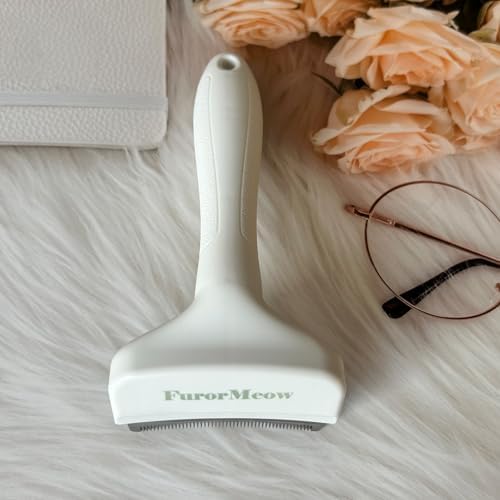Pet Deshedding Tool with Curve Blade, Cat Grooming Brush, Tight V-shaped Teeth - Image 7