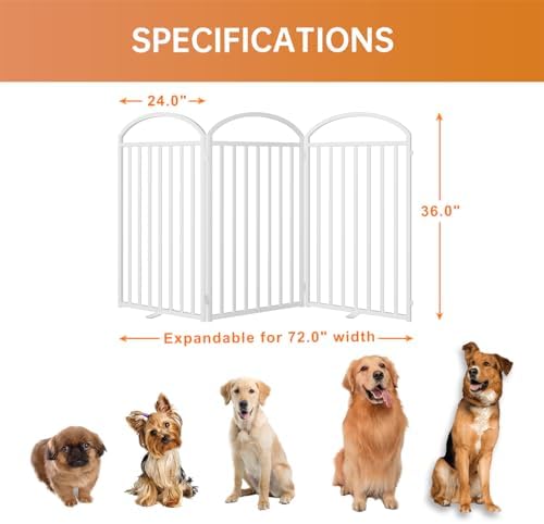 SNUOWU 3 Panles Full Matel Freestanding Dog Gates - Image 2