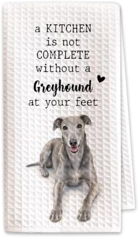 Greyhound Kitchen Towel, Funny Dog Lover Kitchen Decor by SHESCRZIONU
