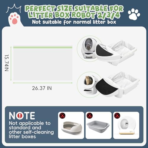 120 Pack Litter Box Robot 3 4and 5 Waste Bags, 1.5 Mils Thick Drawstrings - Image 5