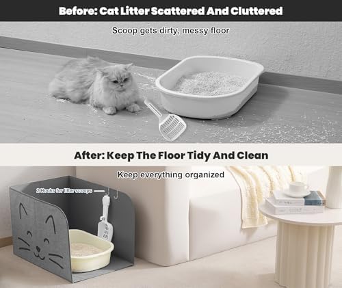 Anti-Leakage Cat Litter Box Enclosure Splash Guard, High Side Cat Box Enclosure - Image 2