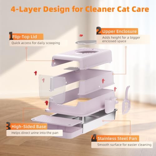 4-in-1 Stainless Steel Cat Litter Box - Image 2