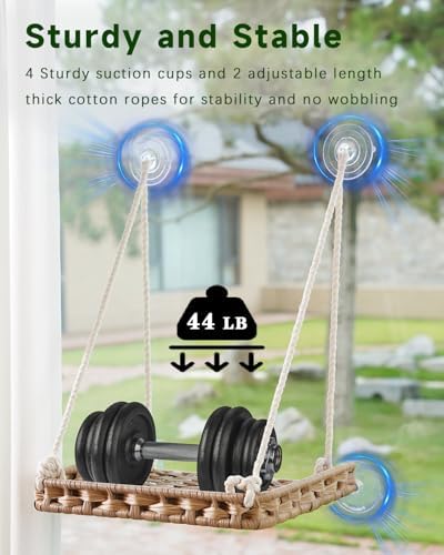 SETVSON Cat Window Perch 2 Pack, Handwoven PE Rattan Hammock - Image 2