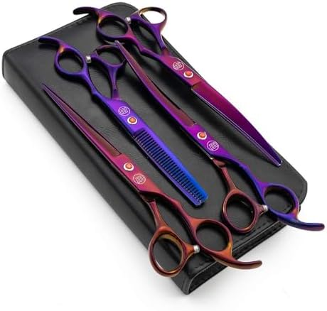Moontay Professional 7" Dog Grooming Scissors Set 4PCS by Moontay