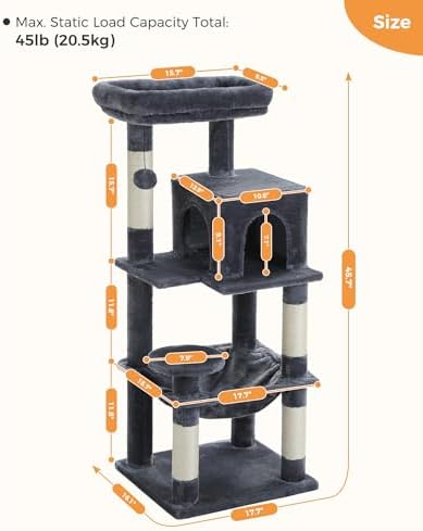 MUTTROS Cat Tree, 45.7" Multi-Level Cat Tower - Image 5