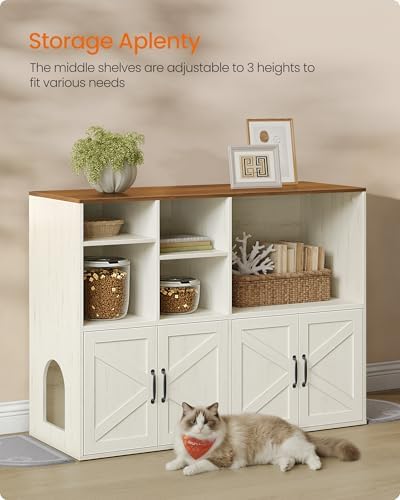 Feandrea Litter Box Enclosure for 2 Cats, - Image 4