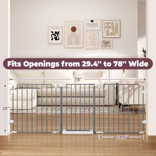 29.4-78" Extra Wide Baby Gate, Long Dog Gates Indoor - Image 5
