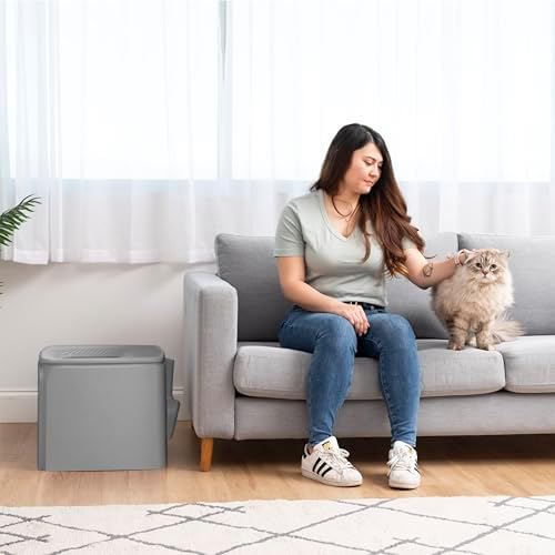 IRIS USA Cat Litter Box, Top Entry, Dog Proof - Image 6