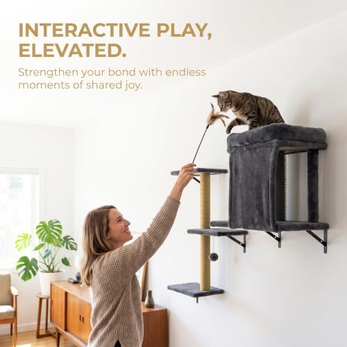 Cat Climbing Wall Systems with Scratching Post & Massager Groomer - Image 5
