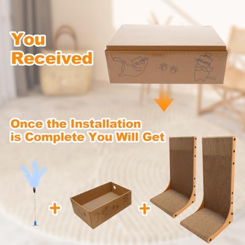 Goosheep Cat Scratching Post, 3-in1 Cat Scratcher - Image 2